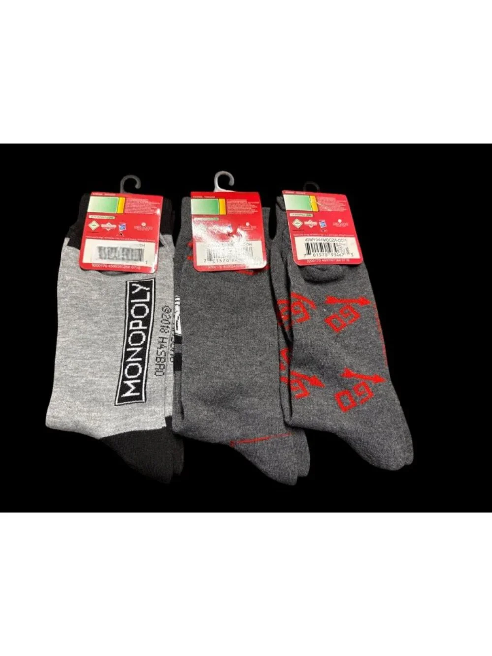 3 Pair Adult Men's Monopoly Game Crew Socks Uncle Pennybags Sz 6-12 new with Tag